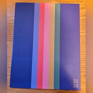 2026 Blue Planner with Rainbow Stripes - Daily Home Office Planner